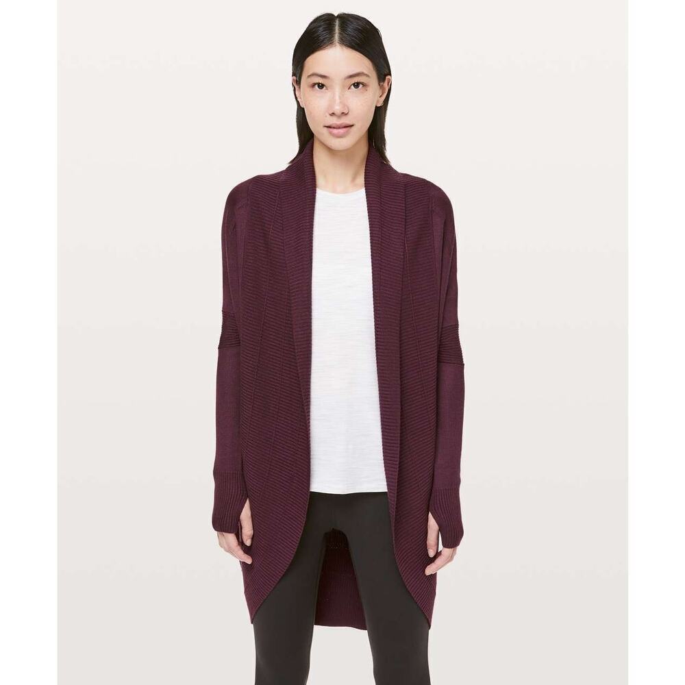 Lululemon Transformation Wrap Cashmere Tencel Bamboo Burgundy